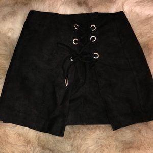Black mini skirt